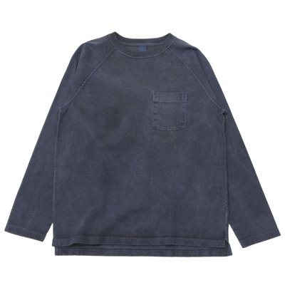 画像1: Good On（グッドオン）Long Sleeve Heavy Raglan Pocket Tee（ロングスリーブヘビーラグランポケットTシャツ）"Pigment Dye"/Navy（ネイビー）