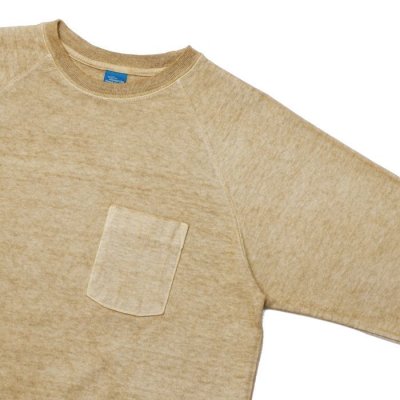 画像4: Good On（グッドオン）Long Sleeve Heavy Raglan Pocket Tee（ロングスリーブヘビーラグランポケットTシャツ）"Pigment Dye" / Latte（ラテ）