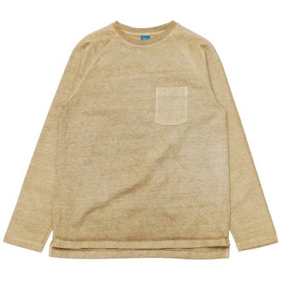 画像1: Good On（グッドオン）Long Sleeve Heavy Raglan Pocket Tee（ロングスリーブヘビーラグランポケットTシャツ）"Pigment Dye"/Latte（ラテ）