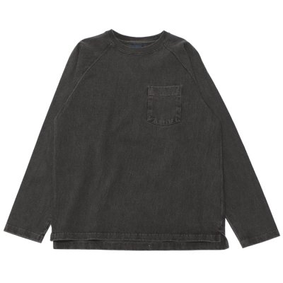 画像1: Good On（グッドオン）Long Sleeve Heavy Raglan Pocket Tee（ロングスリーブヘビーラグランポケットTシャツ）"Pigment Dye"/Black（ブラック）