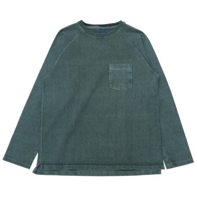 画像1: Good On（グッドオン）Long Sleeve Heavy Raglan Pocket Tee（ロングスリーブヘビーラグランポケットTシャツ）"Pigment Dye"/Slate（スレート）