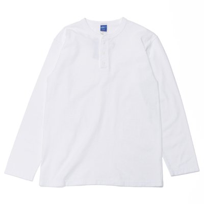 画像1: Good On（グッドオン）Long Sleeve Henley Neck Tee（ロングスリーブヘンリーネックTシャツ）"Washed"/White（ホワイト）