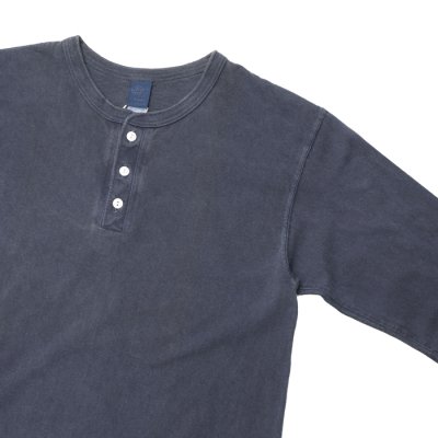 画像4: Good On(グッドオン)Long Sleeve Henley Neck Tee(ロングスリーブヘンリーネックTシャツ)"Pigment Dye" / Navy(ネイビー)