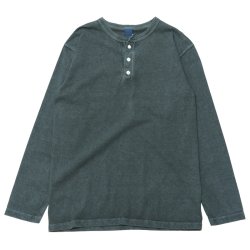 Good On（グッドオン）Long Sleeve Henley Neck Tee（ロングスリーブヘンリーネックTシャツ）"Pigment Dye" / Slate（スレート）