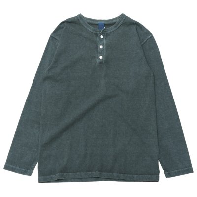 画像1: Good On（グッドオン）Long Sleeve Henley Neck Tee（ロングスリーブヘンリーネックTシャツ）"Pigment Dye" / Slate（スレート）