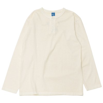 画像1: Good On（グッドオン）Long Sleeve Henley Neck Tee（ロングスリーブヘンリーネックTシャツ）"Pigment Dye"/Natural（ナチュラル）