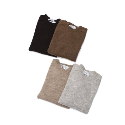 画像7: ★ポイント１０％（12/8迄）INVERALLAN（インバーアラン）Crew Neck Saddle Shoulder Sweater（クルーネックサドルショルダーセーター）"Voe True Shetland" / Black（ブラック）