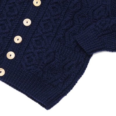 画像5: INVERALLAN（インバーアラン）3a Lumber Cardigan（3aランバーカーディガン）"Aran Knit" / Navy（ネイビー）