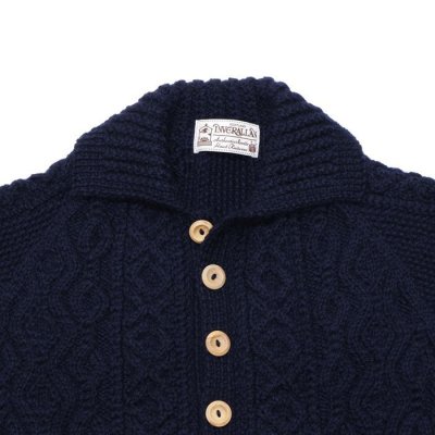 画像3: INVERALLAN（インバーアラン）3a Lumber Cardigan（3aランバーカーディガン）"Aran Knit" / Navy（ネイビー）