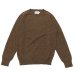 画像1: INVERALLAN（インバーアラン）Crew Neck Saddle Shoulder Sweater（クルーネックサドルショルダーセーター）Voe True Shetland/Moorit（ムーリット）※サイズ40のみ (1)