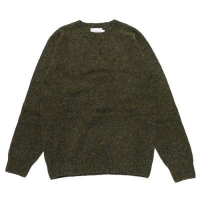 画像1: INVERALLAN（インバーアラン）Crew Neck Saddle Shoulder Sweater（クルーネックサドルショルダーセーター）Supersoft Shetland/Pine Shadow（パインシャドー）