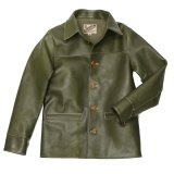 Y'2 LEATHER（ワイツーレザー）ECO HORSE 30'S CAR COAT（エコホース30'Sカーコート）/Olive（オリーブ）