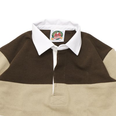 画像3: ＜50%OFF＞BARBARIAN（バーバリアン）”旧モデル”　クラシック ラガーシャツ（SPINNAKER STRIPES）/Moss×Taupe×Ivory（モスグリーン×トープ×アイボリー）※Sサイズのみ