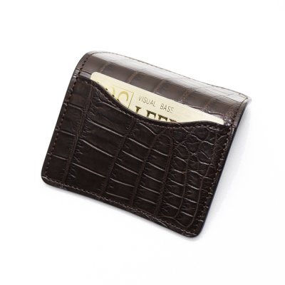 画像8: WILD SWANS（ワイルドスワンズ）TONGUE（タング）マルチコインケース/チョコ"クロコダイル"×ダークブラウン"イングリッシュブライドル"