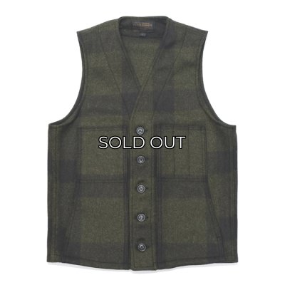 画像1: FILSON（フィルソン）MACKINAW WOOL VEST（マッキーノウールベスト）/Forest Green×Brown（フォレストグリーン×ブラウン）※XSサイズのみ
