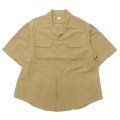 KAPTAIN SUNSHINE（キャプテンサンシャイン）Open Collar SS Shirt（オープンカラーショートスリーブシャツ）COTTON LINEN SILK SAFARI MESH/Khaki（カーキ）