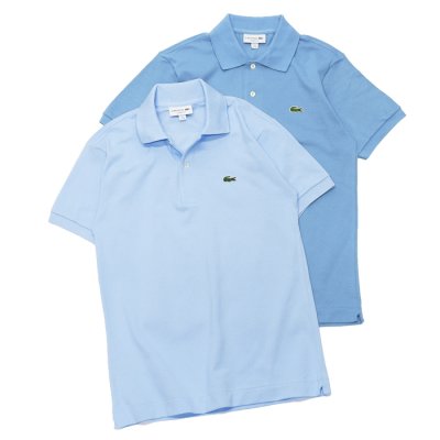 画像1: LACOSTE（ラコステ）Classic Fit Pique Polo Shirt（クラシックフィットピケポロシャツ）/Overview（サックスブルー）・Turquin Blue（ターコイズブルー）※Imported from France