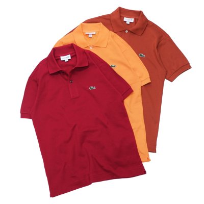 画像1: LACOSTE（ラコステ）Classic Fit Pique Polo Shirt（クラシックフィットピケポロシャツ）/Bordeaux（ボルドー）・Orange（オレンジ）・Marron（マロン）※Imported from France