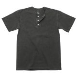 Good On（グッドオン）Short Sleeve Henley Neck Tee（ショートスリーブヘンリーネックTシャツ）"Pigment Dye"/Black（ブラック）