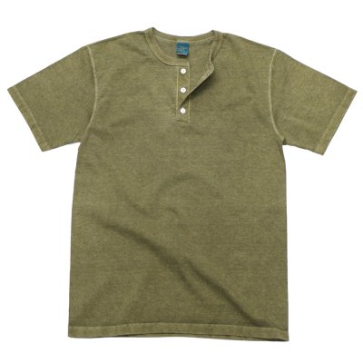 画像1: Good On（グッドオン）Short Sleeve Henley Neck Tee（ショートスリーブヘンリーネックTシャツ）"Pigment Dye"/Sage（セージ）