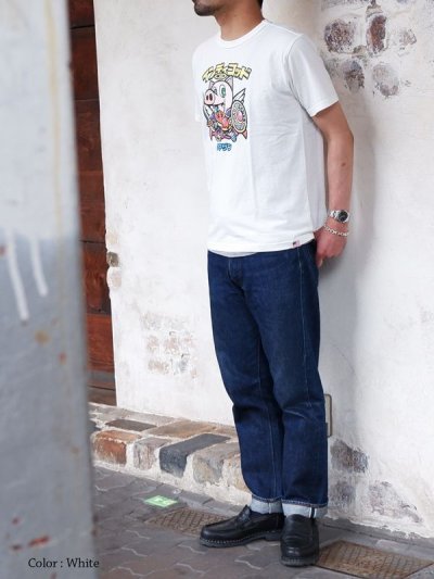画像8: STUDIO D'ARTISAN（ステュディオ・ダ・ルチザン）インディゴッドUSAコットンプリントＴシャツ/ Navy（ネイビー）