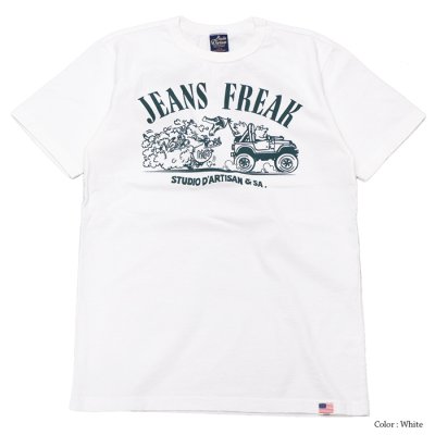 画像1: STUDIO D'ARTISAN（ステュディオ・ダ・ルチザン）USAコットンプリントＴシャツ/ White（ホワイト）