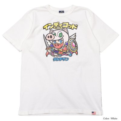 画像2: STUDIO D'ARTISAN（ステュディオ・ダ・ルチザン）インディゴッドUSAコットンプリントＴシャツ/ White（ホワイト）・Navy（ネイビー）