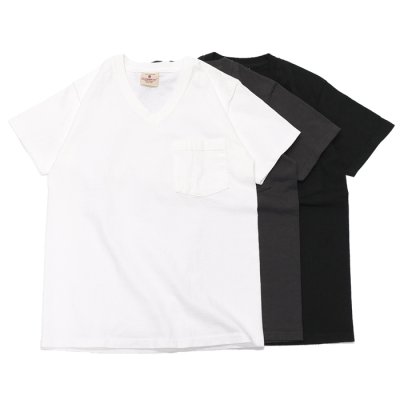 画像1: Goodwear（グッドウェア）Short Sleeve V-Neck Pocket Tee（ショートスリーブVネックポケット付Tシャツ）/White（ホワイト）・Used Black（ユーズドブラック）・Black（ブラック）