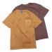 画像1: Good On（グッドオン）Short Sleeve Crew Neck Pocket Tee（ショートスリーブクルーネックポケット付きTシャツ）"Pigment Dye"/Mocha（モカ）・Bordeaux（ボルドー） (1)