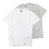 Good On（グッドオン）Short Sleeve Crew Neck Pocket Tee（ショートスリーブクルーネックポケット付きTシャツ）"Washed"/White（ホワイト）・Metal Grey（メタルグレー）