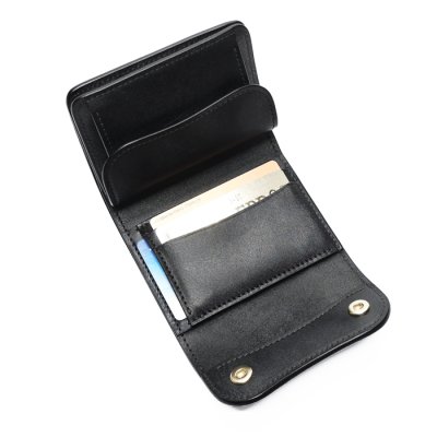 画像6: WILD SWANS（ワイルドスワンズ）ENO（イーノ）ミニ3つ折りウォレット"フルグレインブライドル"/Black（ブラック）