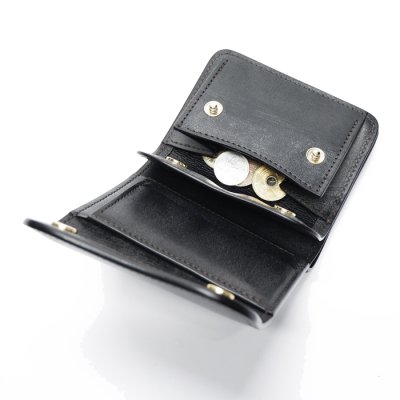 画像8: WILD SWANS（ワイルドスワンズ）ENO（イーノ）ミニ3つ折りウォレット"フルグレインブライドル"/Black（ブラック）