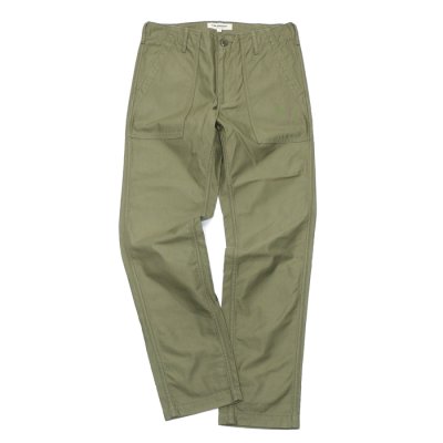 画像1: F.O.B FACTORY（エフオービーファクトリー）BAKER PANTS（ベイカーパンツ）Vatdye Back Sateen/Olive（オリーブ）【裾上げ無料】