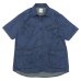 画像1: F.O.B FACTORY（エフオービーファクトリー）DENIM FATIGUE SHORT SLEEVE SHIRT（デニムファティーグショートスリーブシャツ）8oz Military Denim/Blue（ブルー） (1)