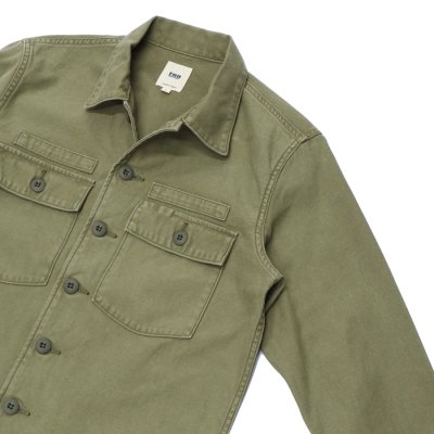 画像4: F.O.B FACTORY(エフオービーファクトリー)FATIGUE SHIRT JACKET(ファティーグシャツジャケット)"Vatdye Back Sateen" / Olive(オリーブ)