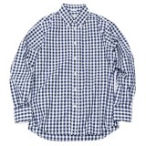 INDIVIDUALIZED SHIRTS（インディビジュアライズドシャツ）Standard Fit Long Sleeve B.D.Shirt（スタンダードフィットロングスリーブボタンダウンシャツ）"BIG GINGHAM CHECK"/Navy（ネイビー）