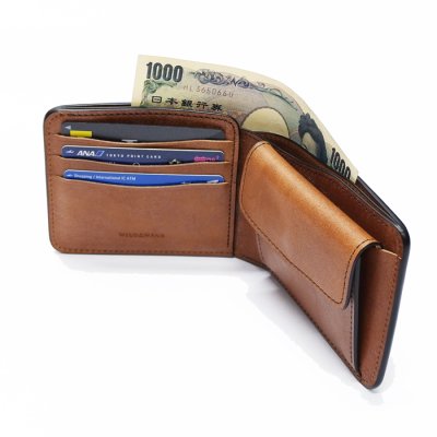 画像5: WILD SWANS(ワイルドスワンズ)GROUNDER(グラウンダー)2つ折りウォレット"フルグレインブライドル"/Dark Stain(ダークステイン)