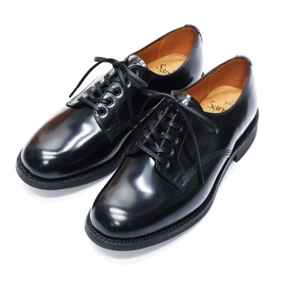 画像1: SANDERS（サンダース）Female Plain Toe Shoe Rubber Sole（レディース プレーントゥシューズ ラバーソール）/Black（ブラック）