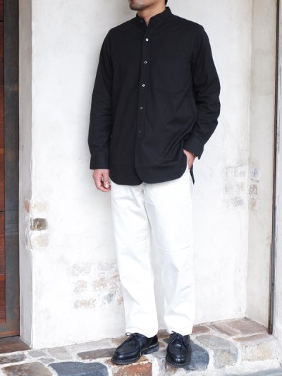 画像11: ＜50％OFF＞*A VONTADE（アボンタージ）Banded Collar Shirts（バンドカラーシャツ）”Cotton Nepped Silk Brushed Sheeting” / Black（ブラック）Lサイズのみ