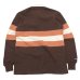 画像2: ＜OUTLET＞BARBARIAN（バーバリアン）クラシック ラガーシャツ（THREE 2"STRIPES）”旧モデル” / Brown×Rust×Beige（ブラウン×ラスト×ベージュ）※Sサイズのみ (2)