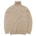 INVERALLAN（インバーアラン）Roll Neck Saddle Shoulder Sweater（ロールネックサドルショルダーセーター）Geelong Lambswool/Dark Natural（ダークナチュラル）