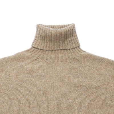 画像3: INVERALLAN(インバーアラン)Roll Neck Saddle Shoulder Sweater(ロールネックサドルショルダーセーター)"Geelong Lambswool" / Dark Natural(ダークナチュラル)
