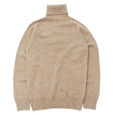 画像2: INVERALLAN（インバーアラン）Roll Neck Saddle Shoulder Sweater（ロールネックサドルショルダーセーター）Geelong Lambswool/Dark Natural（ダークナチュラル）