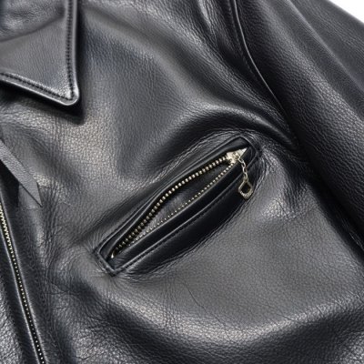 画像8: 【PointUp10%11/10迄】Y'2 LEATHER(ワイツーレザー)STEER OIL SINGLE RIDERS(ステアオイル襟付きシングルライダース)/Black(ブラック)