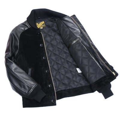 画像6: 【PointUp10%11/10迄】Y'2 LEATHER（ワイツーレザー）STEER SUEDE×STEER OIL RIB JACKET（ステアスエード×ステアオイル リブジャケット）/Black（ブラック）