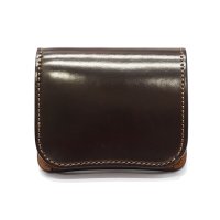 WILD SWANS（ワイルドスワンズ）Palm（パーム）コンパクトウォレット/#8ダークバーガンディ"シェルコードバン"×キャメル"ブッテーロ"