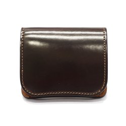 WILD SWANS（ワイルドスワンズ）Palm（パーム）コンパクトウォレット/#8ダークバーガンディ"シェルコードバン"×キャメル"ブッテーロ"