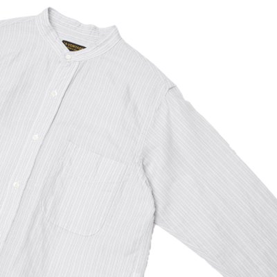 画像4: 『OUTLET』*A VONTADE（アボンタージ）Banded Collar Shirts（バンドカラーシャツ）Cotton Linen Chambray/Grey Stripe（グレーストライプ）