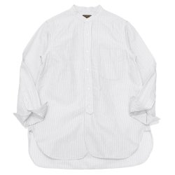 ＜40%OFF＞*A VONTADE（アボンタージ）Banded Collar Shirts（バンドカラーシャツ）Cotton Linen Chambray/Grey Stripe（グレーストライプ）