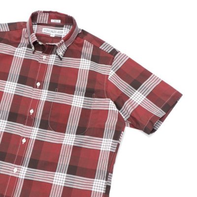 画像4: INDIVIDUALIZED SHIRTS（インディビジュアライズドシャツ）Classic Fit MBDM B.D Short Sleeve Shirt（クラシックフィットボタンダウンショートスリーブシャツ）"SUMMER PLAID" / Burgundy（バーガンディ系チェック）